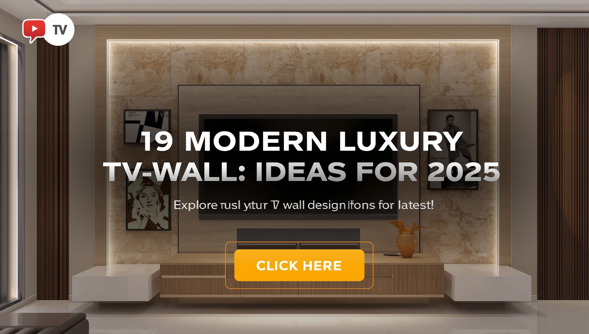 A sleek modern luxury TV wall with marble, wood, and LED lighting, showcasing elegant design trends for 2025 living rooms.