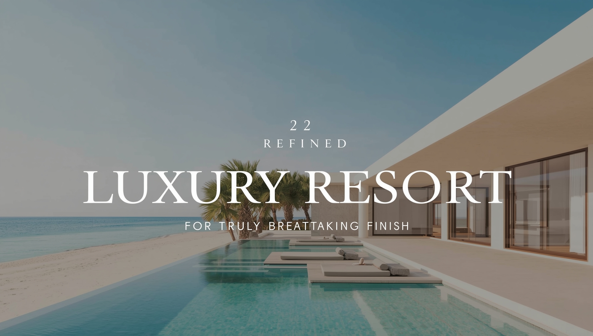 A refined modern luxury resort in 2025 with breathtaking ocean views, infinity pool, and elegant contemporary design.