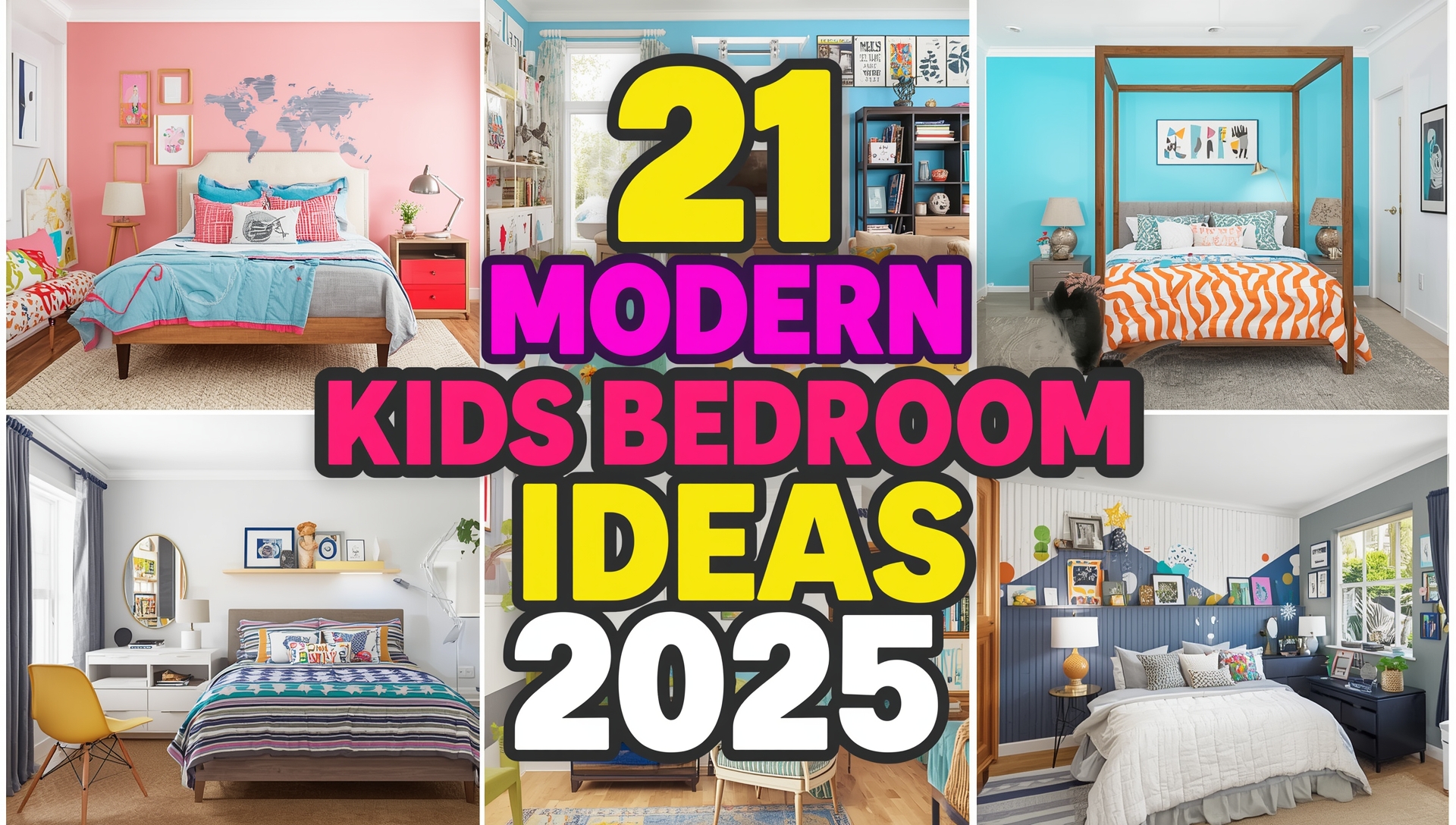 A modern kids bedroom with a bunk bed, neutral tones, cozy rugs, and playful accents designed for comfort, creativity, and style.