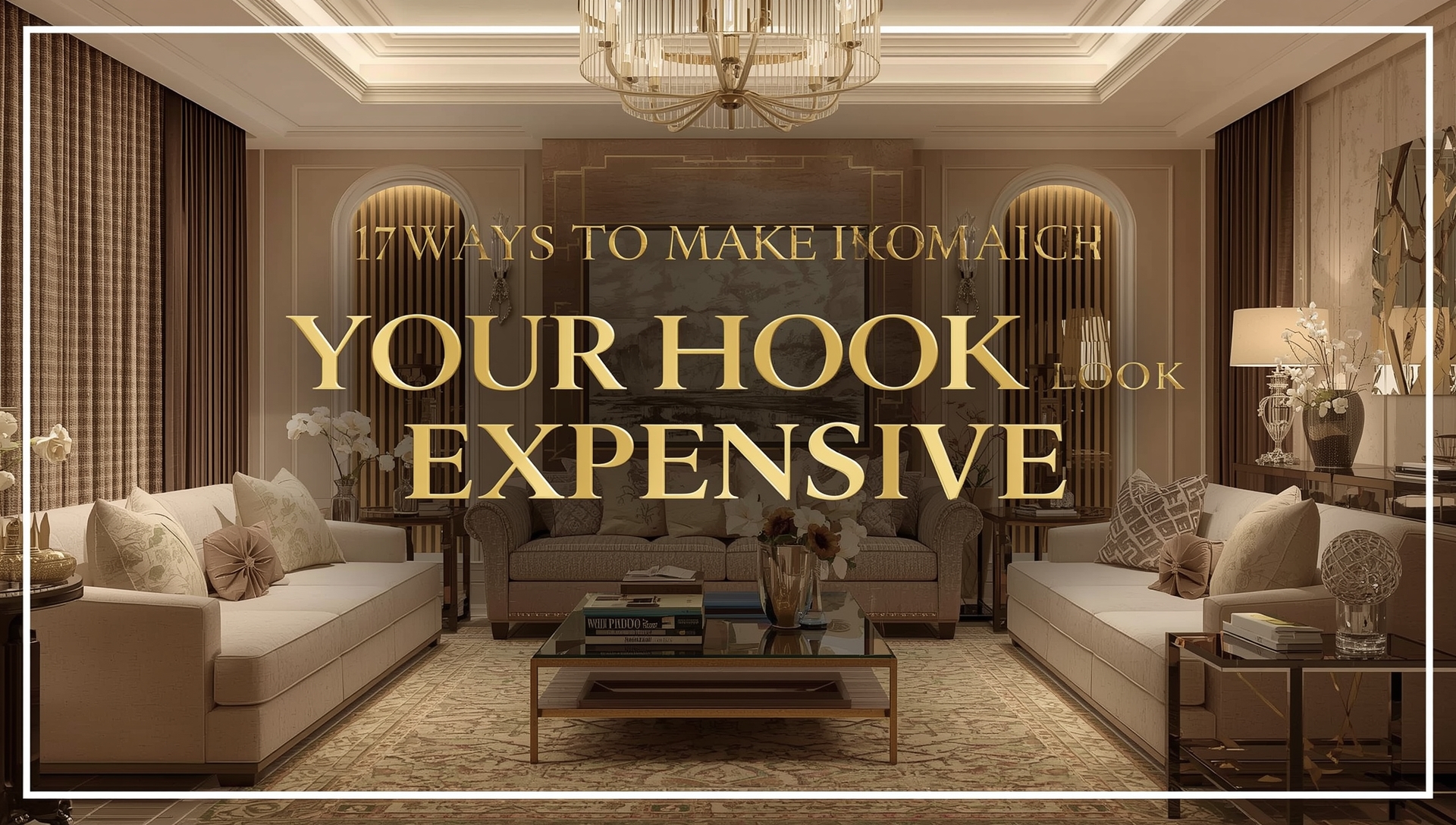 Elegant interior showing one of the 17 ways to make your house look expensive with modern décor, chic furniture, and luxury lighting.