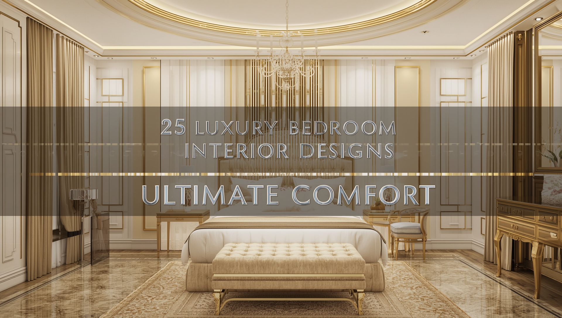 Collection of luxury bedroom interior designs in 2025 with smart features, elegant décor, and modern styling
