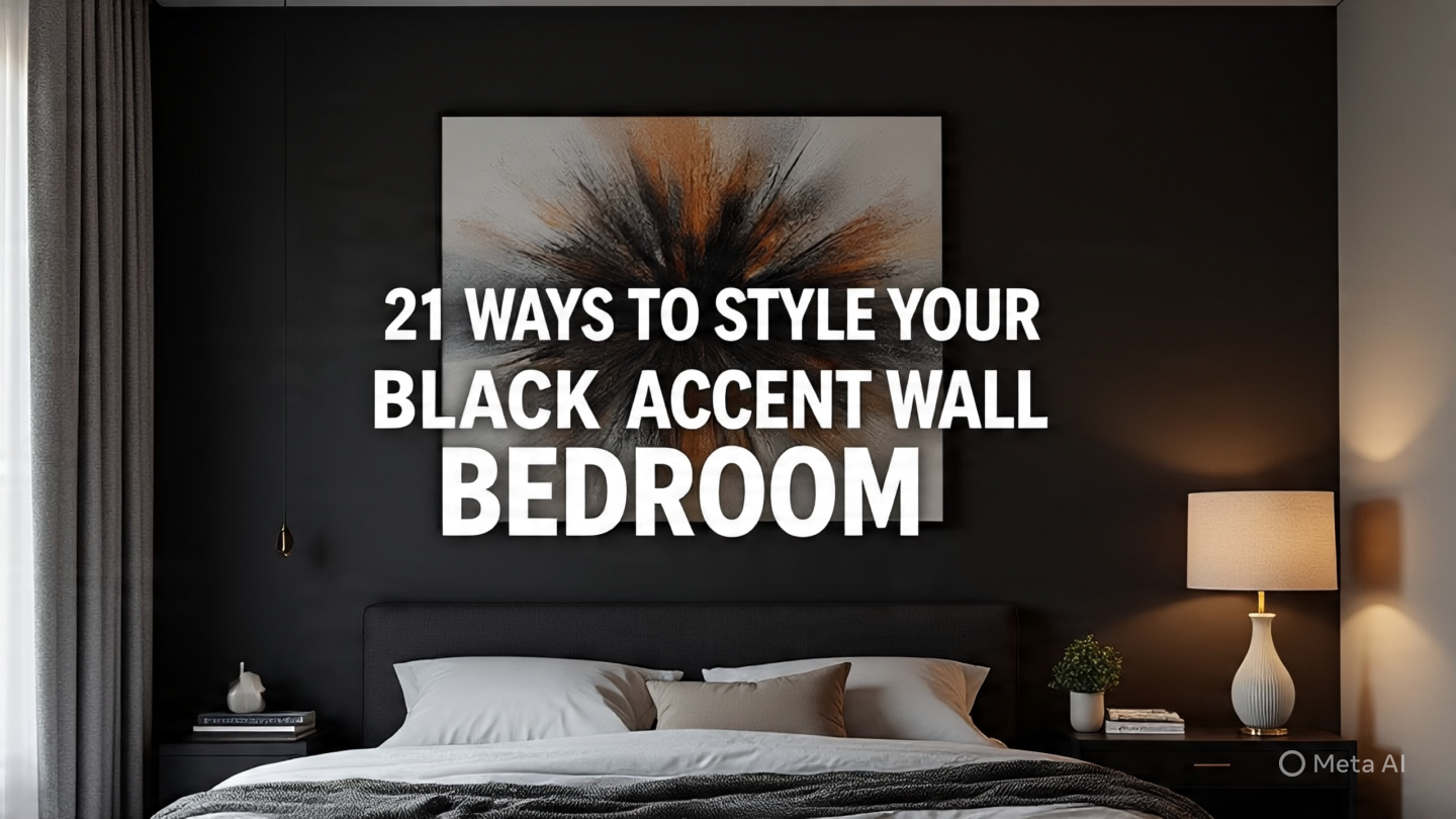 Stylish black accent wall bedroom ideas for 2025, featuring modern, cozy, and luxury design trends with bold walls, chic furniture, and creative décor combinations.