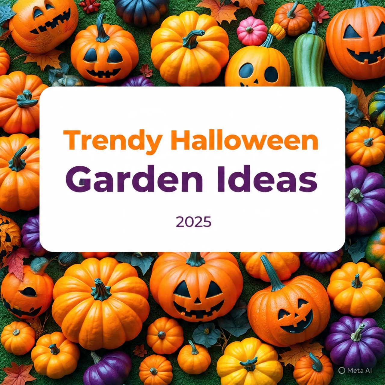 Spooky Halloween garden decorated with glowing pumpkins, foggy pathways, and eerie lights for 2025.