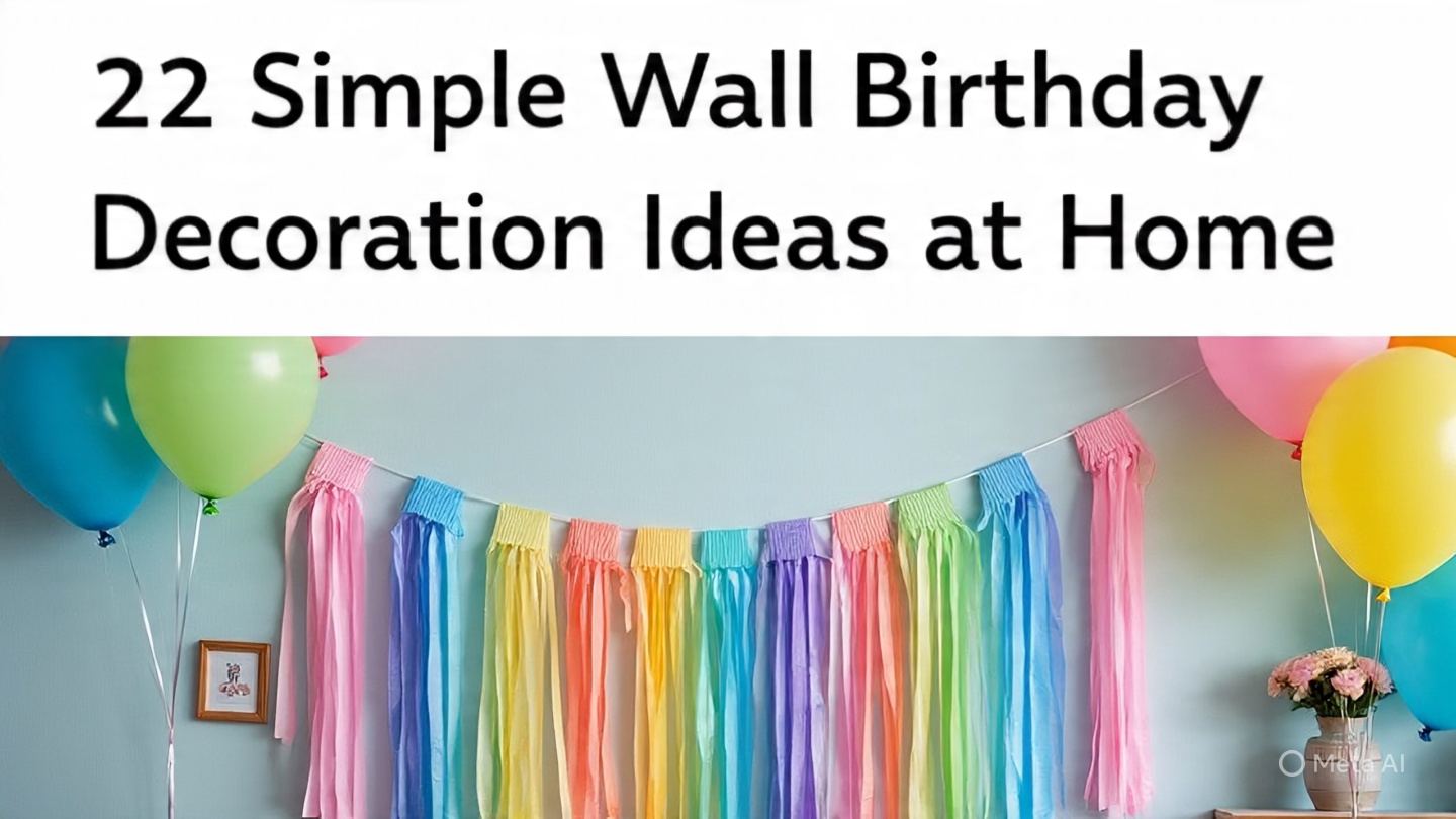 Colorful and creative wall birthday decoration ideas at home with balloons, fairy lights, banners, and DIY backdrops for parties.