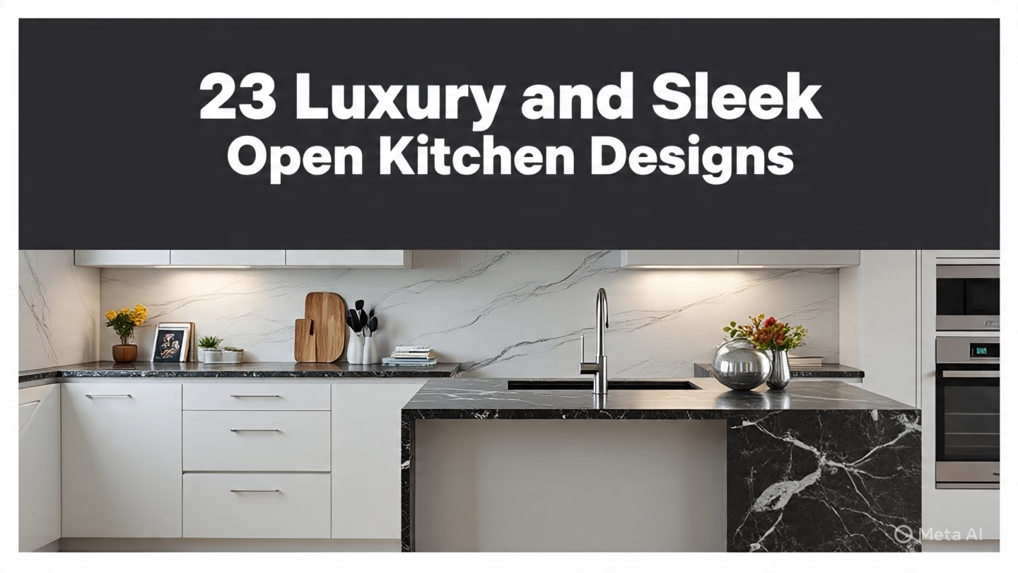 Luxury and sleek open kitchen designs with modern layouts, marble islands, smart appliances, and stylish finishes for elegant 2025 homes.