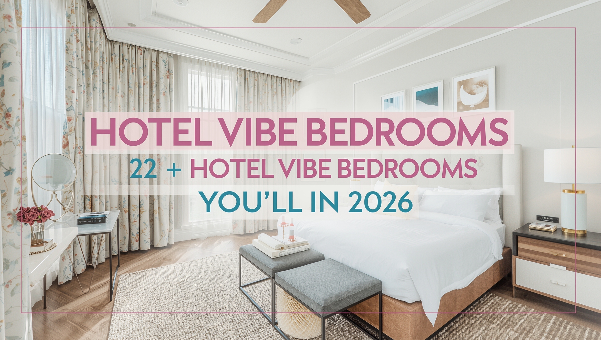 Modern hotel-inspired bedroom with layered bedding, soft lighting, and elegant neutral decor for a luxurious retreat.